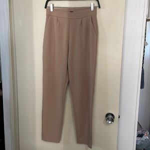 NWOT Lightly Pleated Tan Straight Leg Dress Pants Slacks w/ Some Stretch Size S
